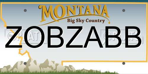ZOBZABB Montana License Plate