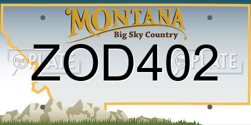 ZOD402 Montana License Plate
