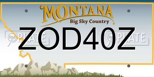 ZOD40Z Montana License Plate