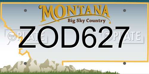 ZOD627 Montana License Plate