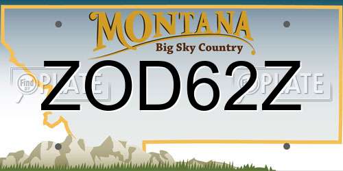 ZOD62Z Montana License Plate