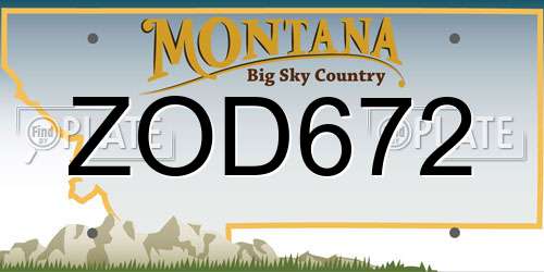 ZOD672 Montana License Plate