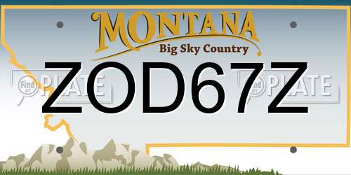ZOD67Z Montana License Plate
