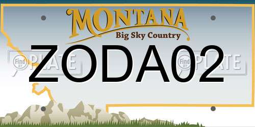 ZODA02 Montana License Plate