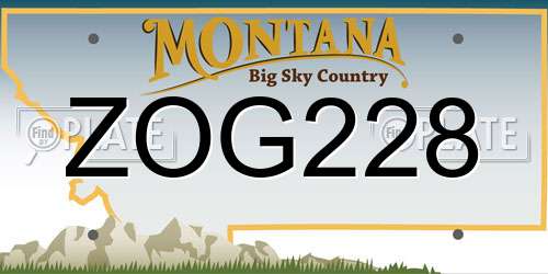 ZOG228 Montana License Plate