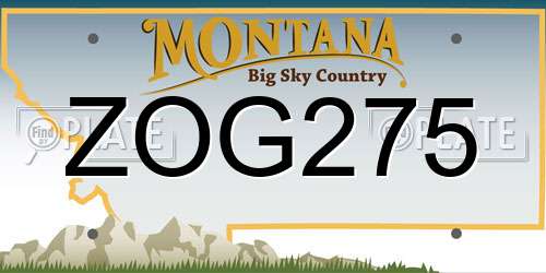 ZOG275 Montana License Plate