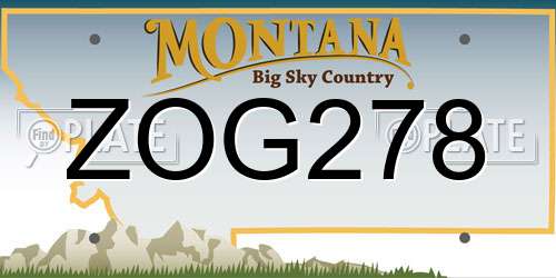 ZOG278 Montana License Plate