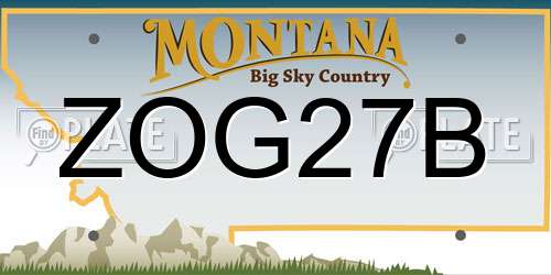 ZOG27B Montana License Plate