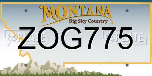 ZOG775 Montana License Plate