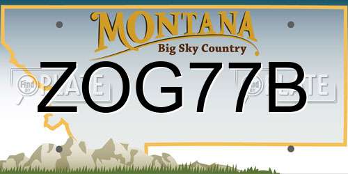 ZOG77B Montana License Plate