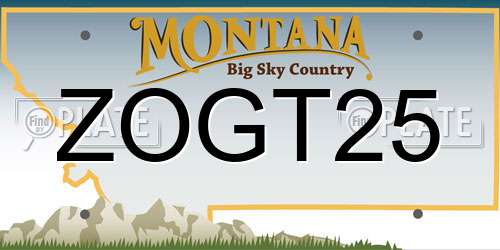 ZOGT25 Montana License Plate