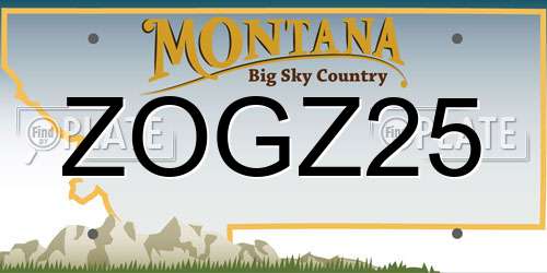 ZOGZ25 Montana License Plate