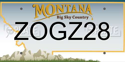 ZOGZ28 Montana License Plate