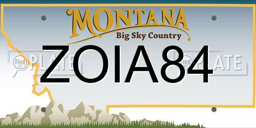 ZOIA84 Montana License Plate