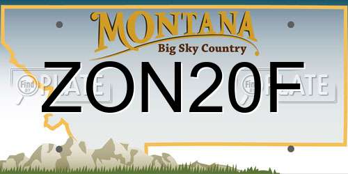 ZON20F Montana License Plate