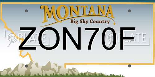 ZON70F Montana License Plate
