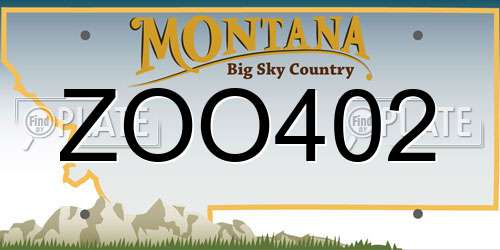 ZOO402 Montana License Plate