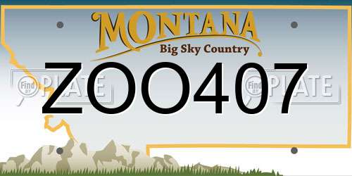ZOO407 Montana License Plate
