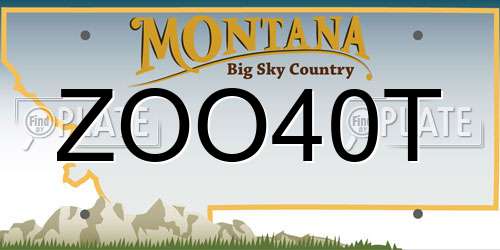 ZOO40T Montana License Plate