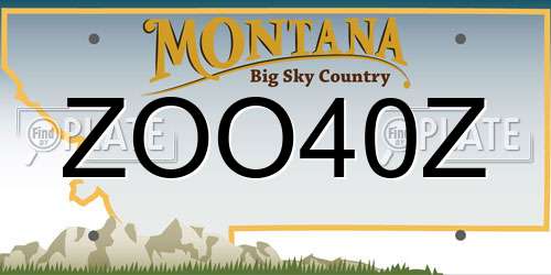 ZOO40Z Montana License Plate