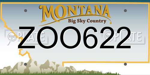 ZOO622 Montana License Plate