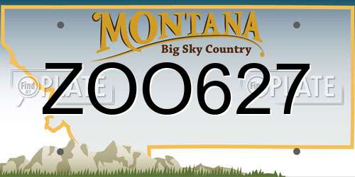 ZOO627 Montana License Plate