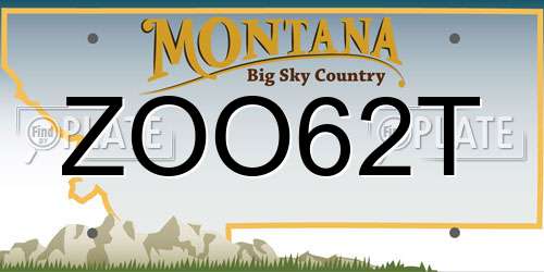 ZOO62T Montana License Plate