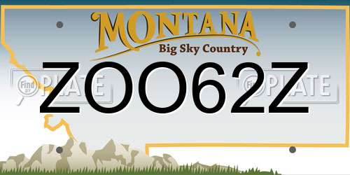 ZOO62Z Montana License Plate