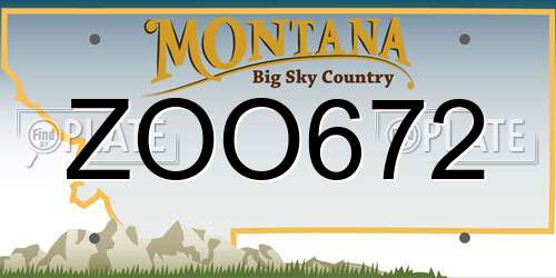 ZOO672 Montana License Plate