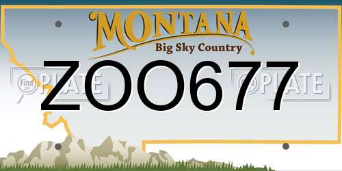 ZOO677 Montana License Plate