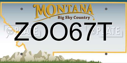 ZOO67T Montana License Plate