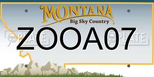 ZOOA07 Montana License Plate