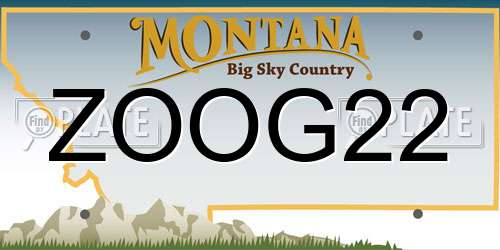 ZOOG22 Montana License Plate