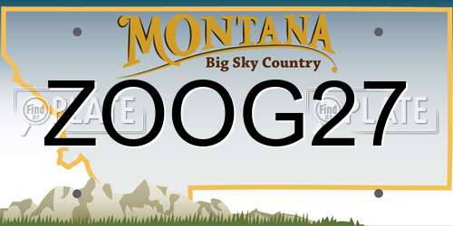ZOOG27 Montana License Plate