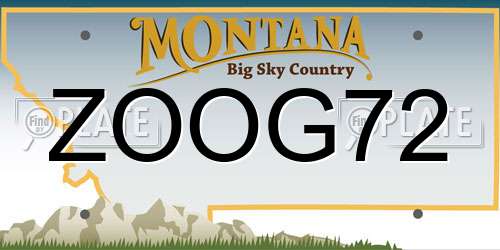 ZOOG72 Montana License Plate