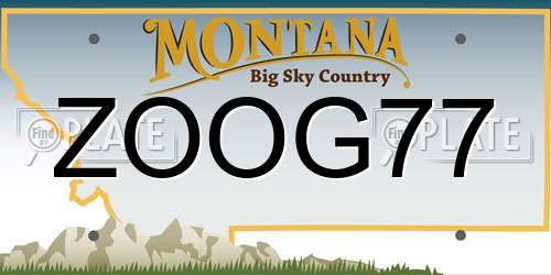 ZOOG77 Montana License Plate