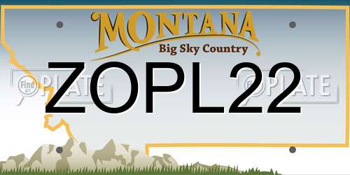 ZOPL22 Montana License Plate
