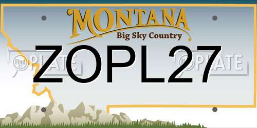 ZOPL27 Montana License Plate