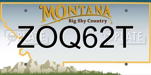 ZOQ62T Montana License Plate