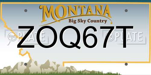 ZOQ67T Montana License Plate