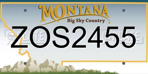 ZOS2455 Montana License Plate