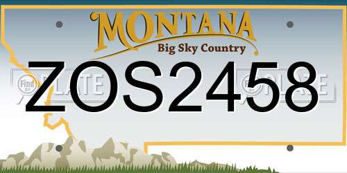 ZOS2458 Montana License Plate