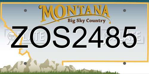ZOS2485 Montana License Plate
