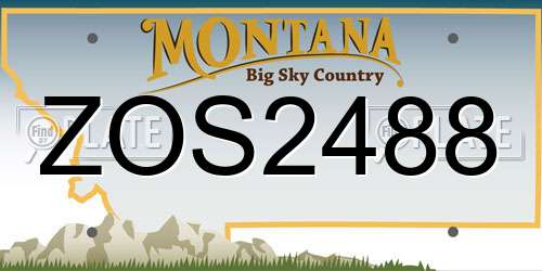 ZOS2488 Montana License Plate