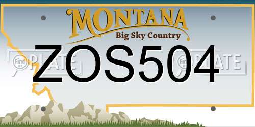 ZOS504 Montana License Plate