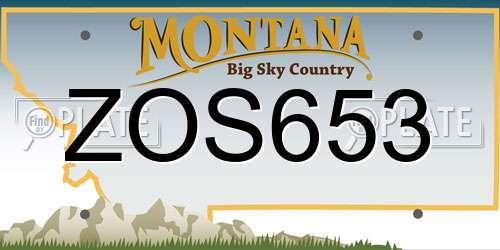 ZOS653 Montana License Plate
