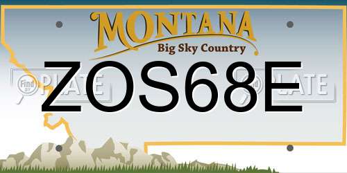 ZOS68E Montana License Plate