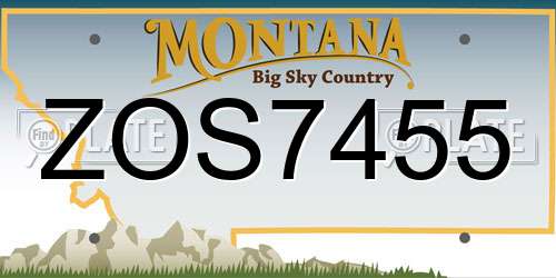ZOS7455 Montana License Plate