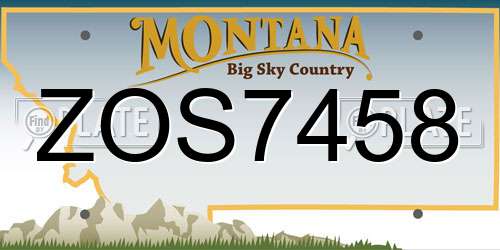 ZOS7458 Montana License Plate