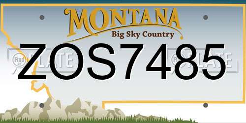 ZOS7485 Montana License Plate
